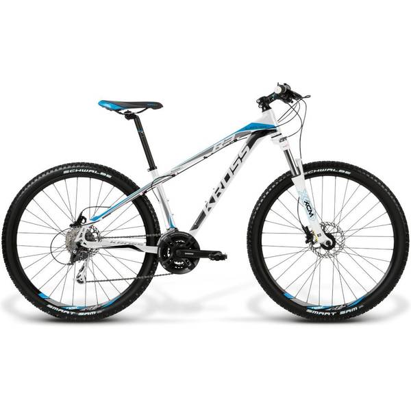 Bicicleta Kross Level R3 L white-blue-black glossy