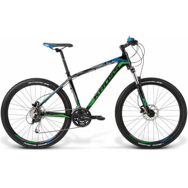 Bicicleta Kross Level A3 black-green-blue