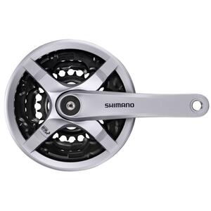 Angrenaj Shimano Tourney FC-TY501, 42x34x24T, Brat 170mm, pentru 6/7/8 viteze, cu chainguard argintiu