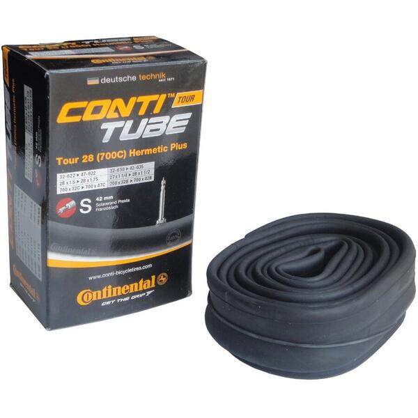 Camera bicicleta Continental Tour 28 Hermetic Plus S42 700x32C > 47C (28x1.5 > 1.75) cu valva presta 42mm