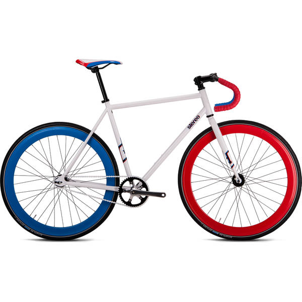 Bicicleta Drag Stereo Fixie 550 White Blue Red