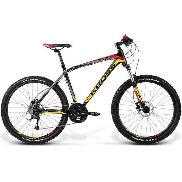 Bicicleta Kross Level A4 black-yellow-red matte 2014