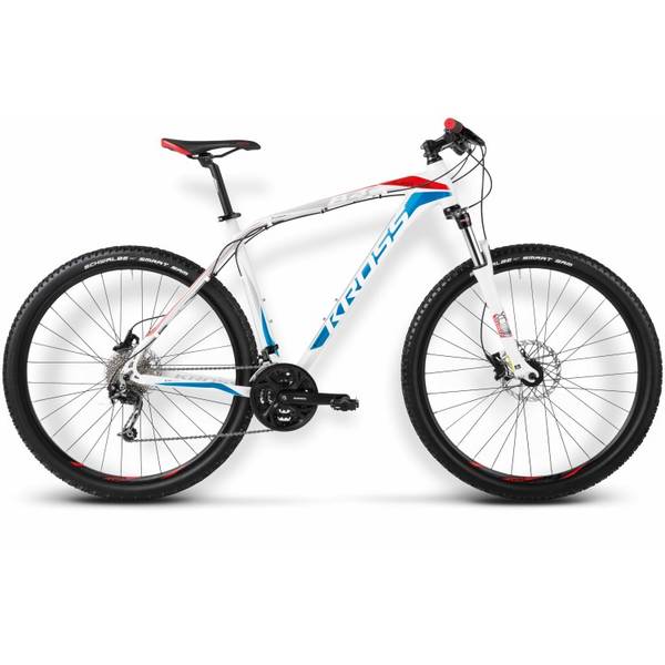 Bicicleta Kross Level B4 white-blue-red glossy