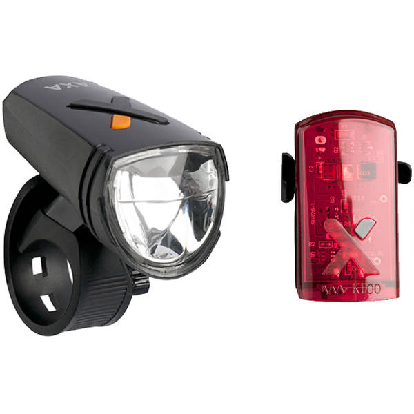 AXA Set lumini Greenline 8 Lux USB Far + Stop