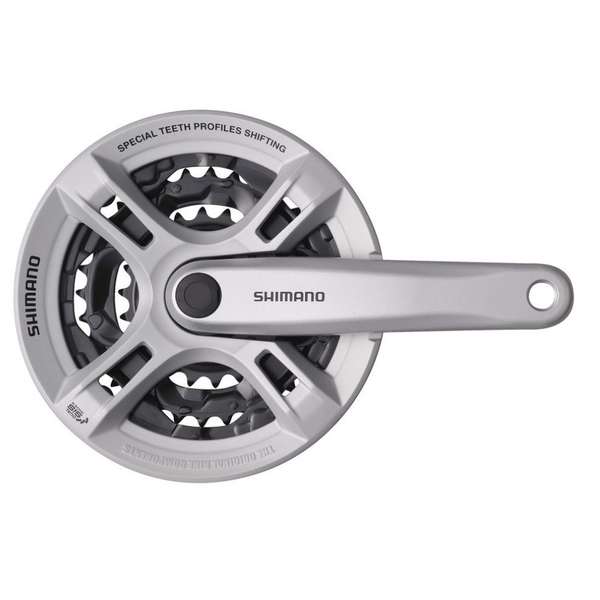 Angrenaj Shimano FC-M171-A, 48x38x28T Argintiu, Brat 170Mm Argintiu