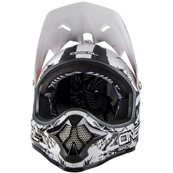 Casca ONEAL Backflip Fidlock DH RL 2, Shocker, Alb Negru, marime XL (61/62cm)