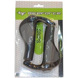 BikeForce Ergo Comfort 140mm Lock-On negru-gri cu coarne