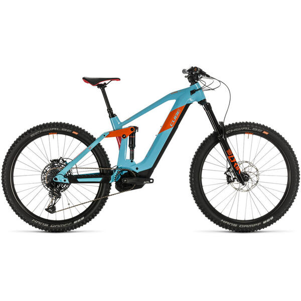 Bicicleta BICICLETA CUBE STEREO HYBRID 160 HPC SL 625 27.5 Glacierblue Orange 2020