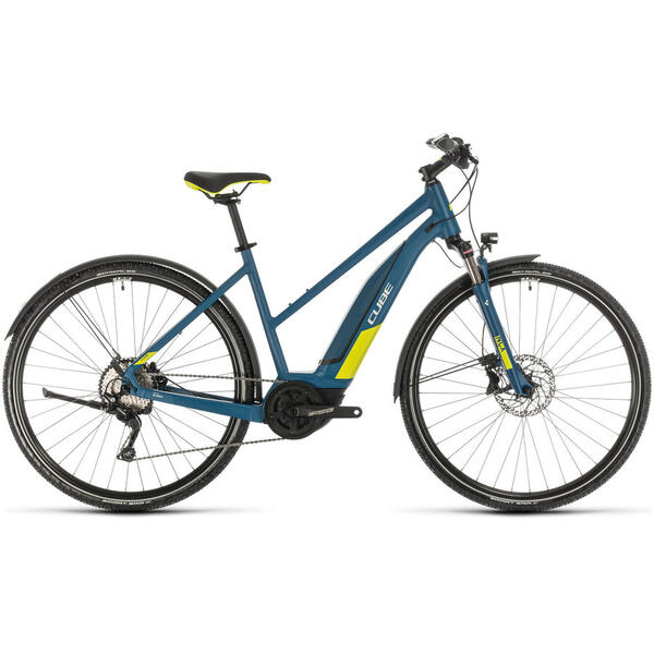 Bicicleta BICICLETA CUBE NATURE HYBRID EXC 500 ALLROAD TRAPEZE Blue Lime 2020