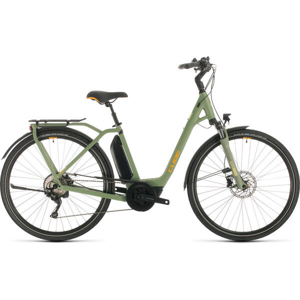 Bicicleta BICICLETA CUBE TOWN SPORT HYBRID PRO 400 EASY ENTRY Green Orange 2020