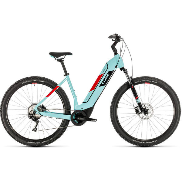 Bicicleta BICICLETA CUBE NURIDE HYBRID PRO 625 EASY ENTRY Glacierblue Red 2020