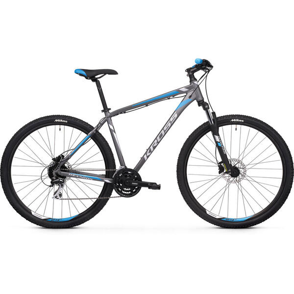 Bicicleta Kross Hexagon 5.0 27 graphite-silver-blue-matte 2020