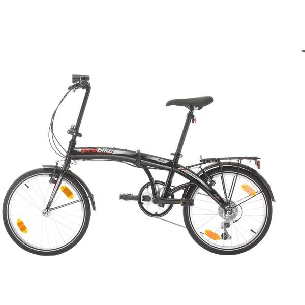 Bicicleta Sprint Probike Folding 20, 6 viteze, negru/rosu, pliabila