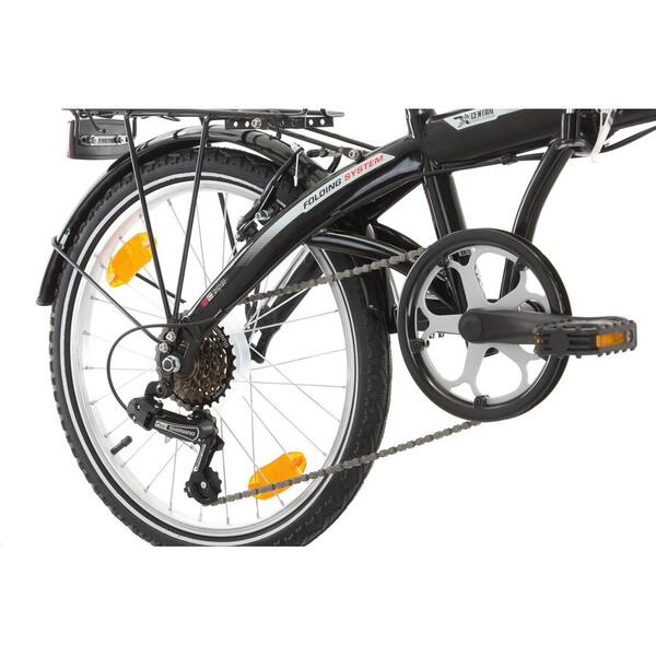 Bicicleta Sprint Probike Folding 20, 6 viteze, negru/rosu, pliabila