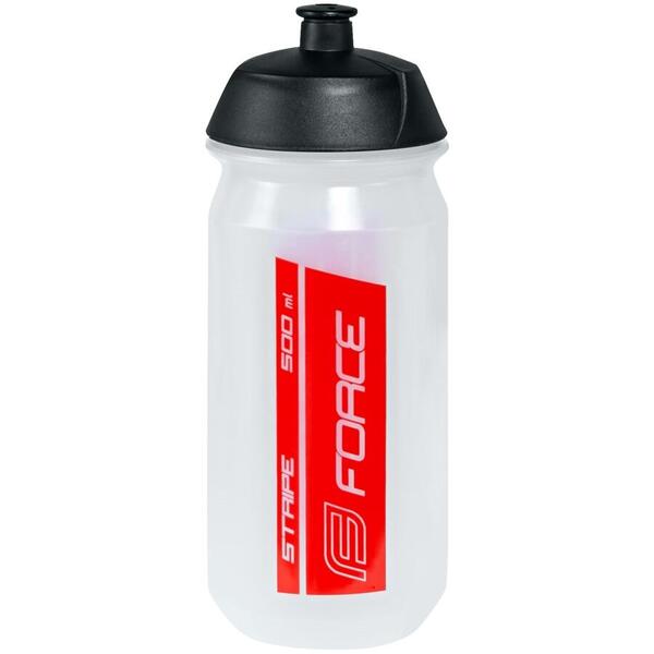 Bidon Force Stripe 0.5l transparent/rosu