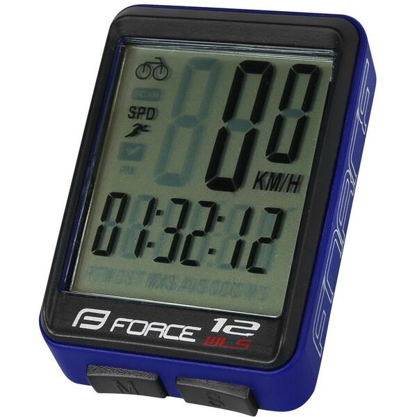 Ciclocomputer Ciclocomputer Force 12F fara fir albastru