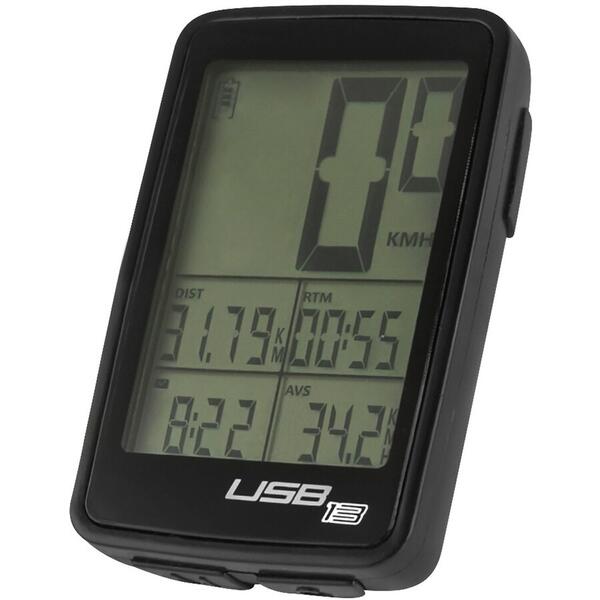 Ciclocomputer Ciclocomputer Force USB 13F fara fir, negru