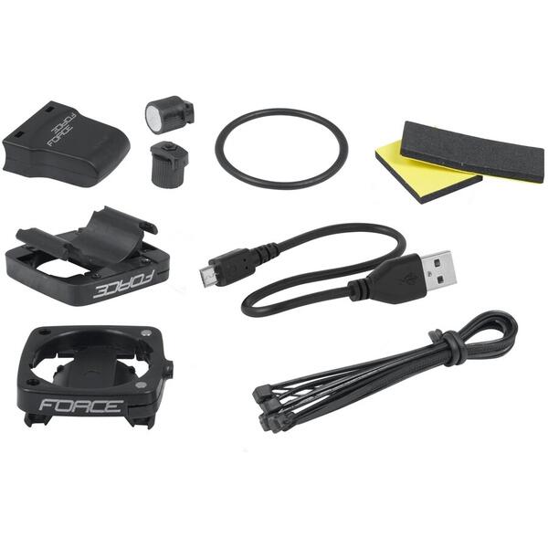 Ciclocomputer Ciclocomputer Force USB 13F fara fir, negru