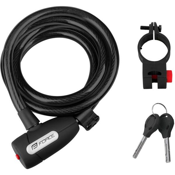 Antifurt Lacat Force F Lux 180/12mm cu suport negru