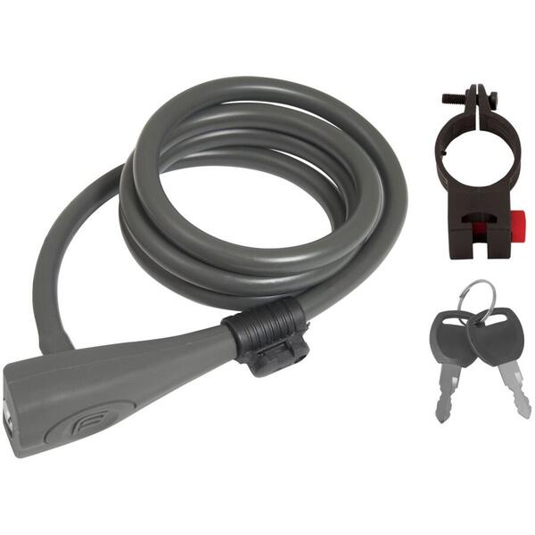 Antifurt Lacat Force spiralat silicon 120 cm/10 mm gri