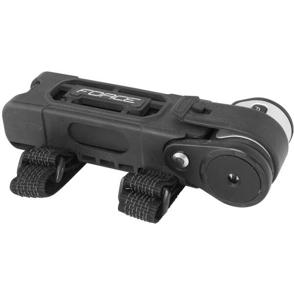 Antifurt Lacat pliabil Force Fold 80 cm 6 elemente negru cu suport