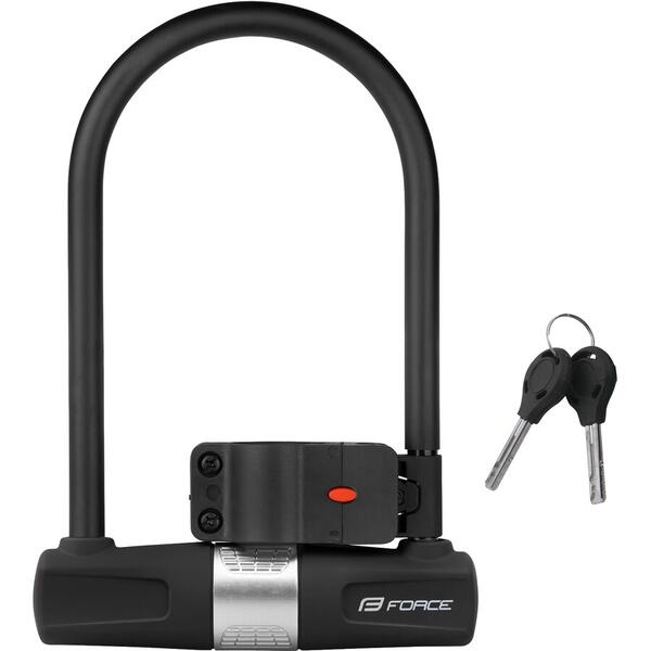Antifurt Lacat U-lock FORCE Cu suport de prindere 11.5x18.9cm Negru