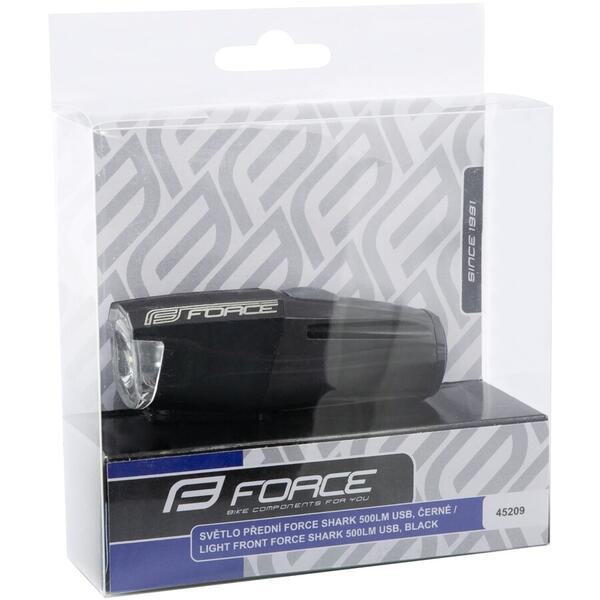 Far fata Force Shark USB 500Lm Negru Negru