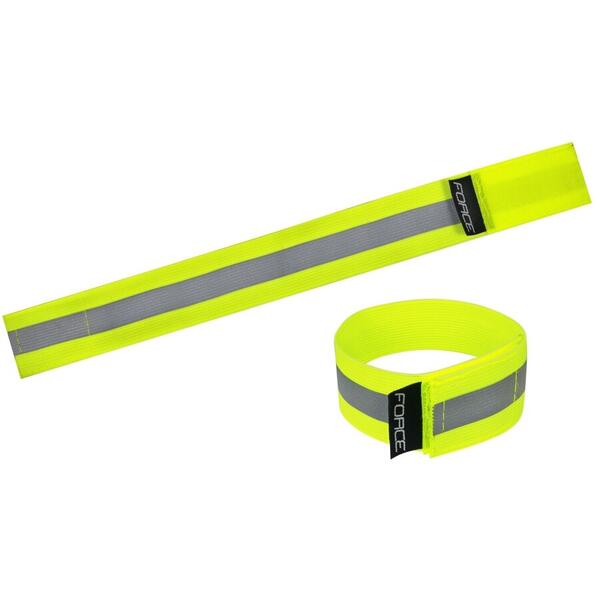 Banda reflectorizanta Force Lun Velcro, fluo