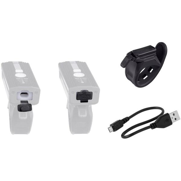 Far fata Force Alert 350 LM USB negru