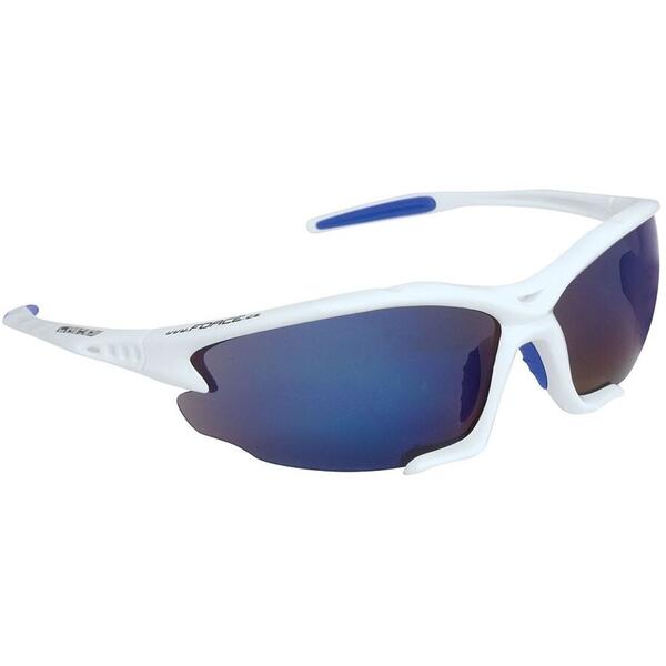Ochelari sport Force Light albi lentila albastru laser