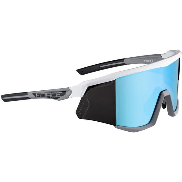 Ochelari Force Sonic alb/gri, lentila albastra oglinda