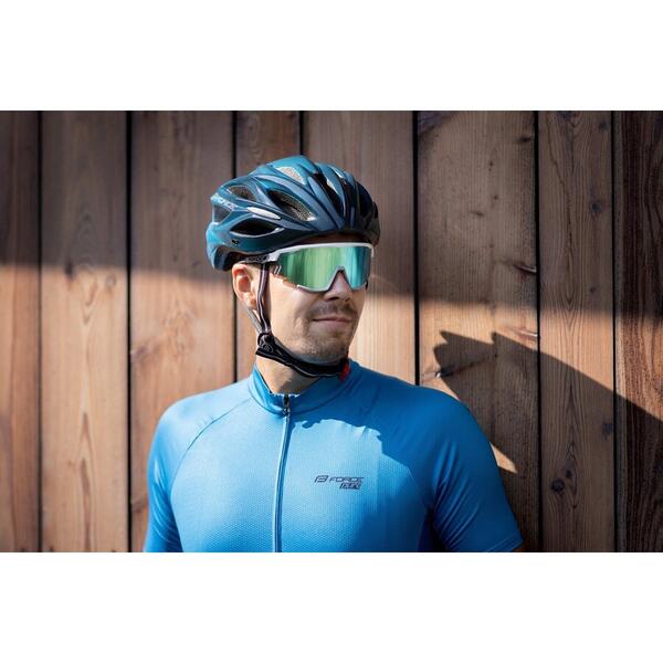 Ochelari Force Sonic alb/gri, lentila albastra oglinda