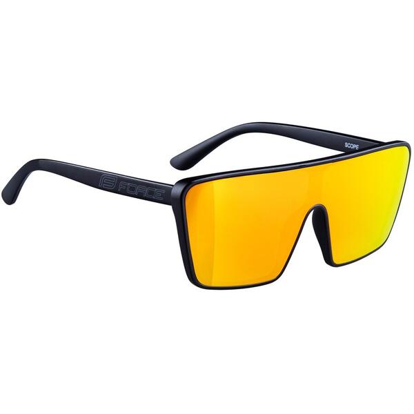 Ochelari Force Scope negru mat lucios, lentila portocalie