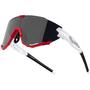Ochelari Force Creed alb/rosu, lentila neagra oglinda