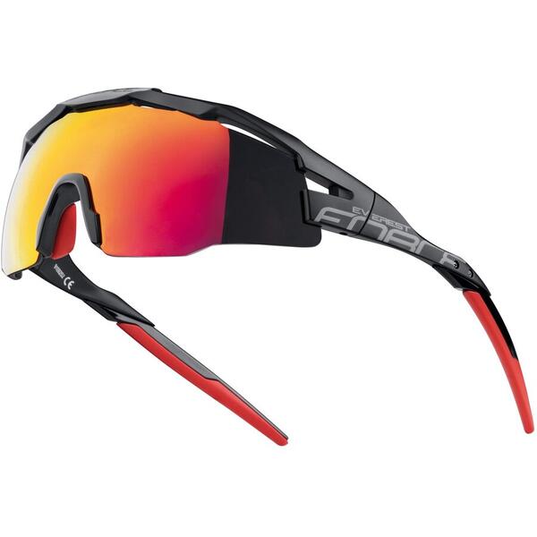 Ochelari Force Everest negru mat, lentila rosie oglinda