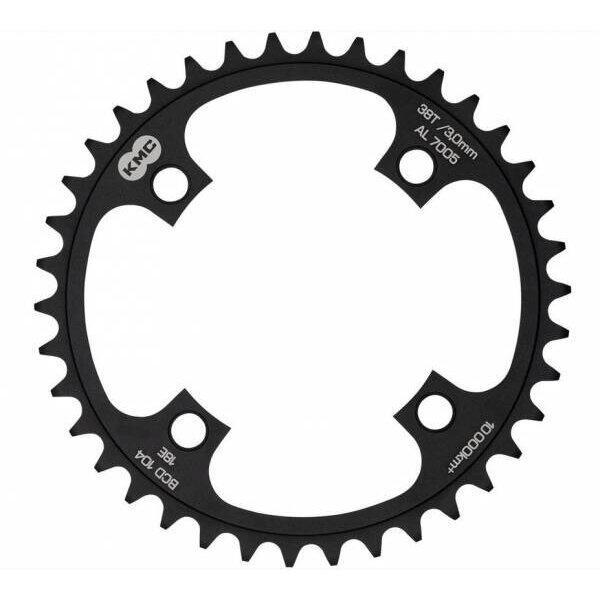 Foaie angrenaj Placa pedalier KMC 38T BCD104 AL7075 Neagra