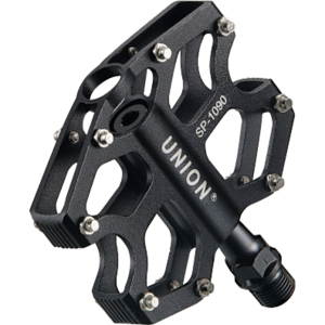 Pedale Union SP-1090 aluminiu extrudat negru + CNC, ax Cr-Mo, platforma, rulmenti capsulati AM