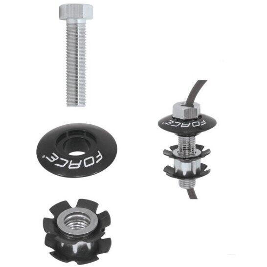 Capac si floare Force BMX cu gaura conducta 1.1/8 negre