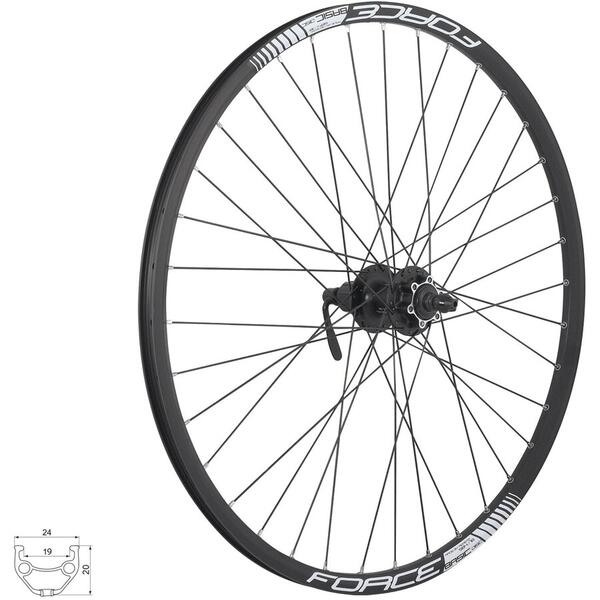 Roata Roata spate 27.5 Force Basic Disc 584x19 neagra