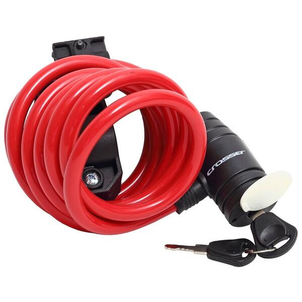 Antifurt Incuietoare cablu CROSSER CL-369 10x1800mm - Rosu