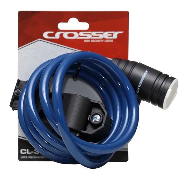 Antifurt Incuietoare cablu CROSSER CL-369 10x1800mm - Albastru