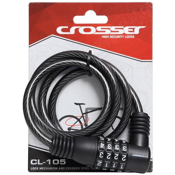 Antifurt Incuietoare cablu CROSSER CL-105 8x900mm negru