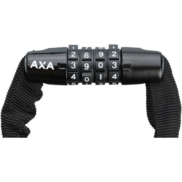 Antifurt Incuietoare lant AXA Rigid RCC 120cm/3,5mm cu cifru - Negru