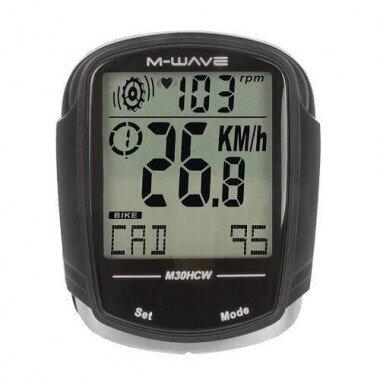Ciclocomputer Bike Computer Wireless M-WAVE "M30HCW" 30 functii