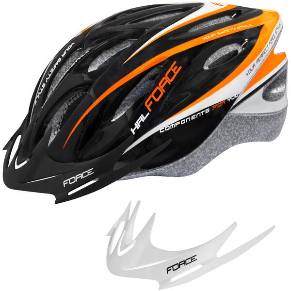 Casca Casca Force Hal negru/portocaliu/alb L-XL (58-62 cm)