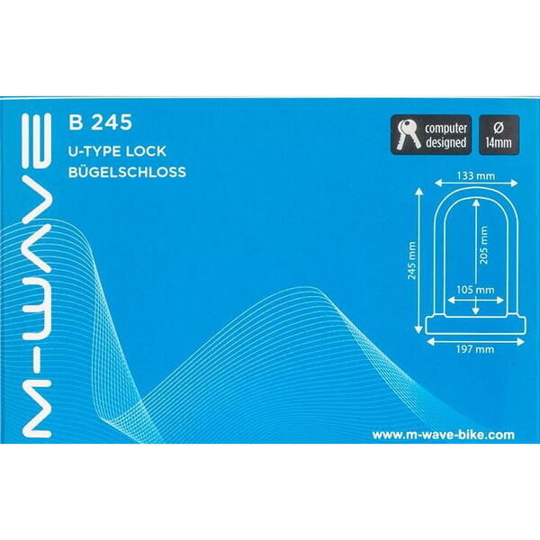 Antifurt M-Wave U-lock B245 14mm, cu cheie