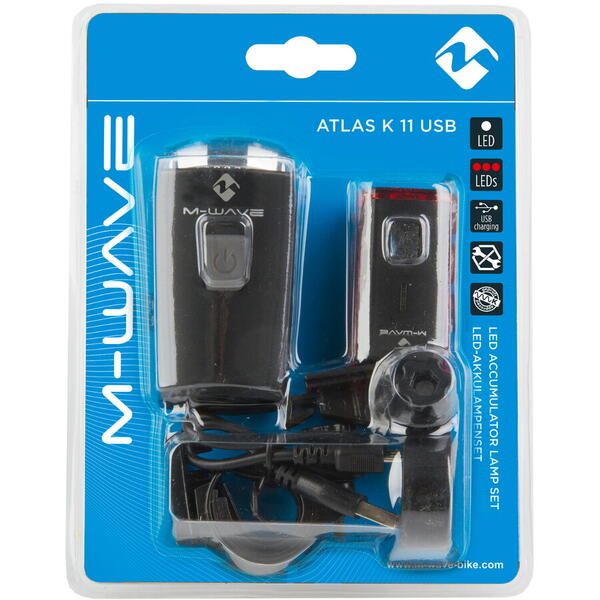 Set Lumini cu Acumulator M-WAVE ”ATLAS K 11 USB”