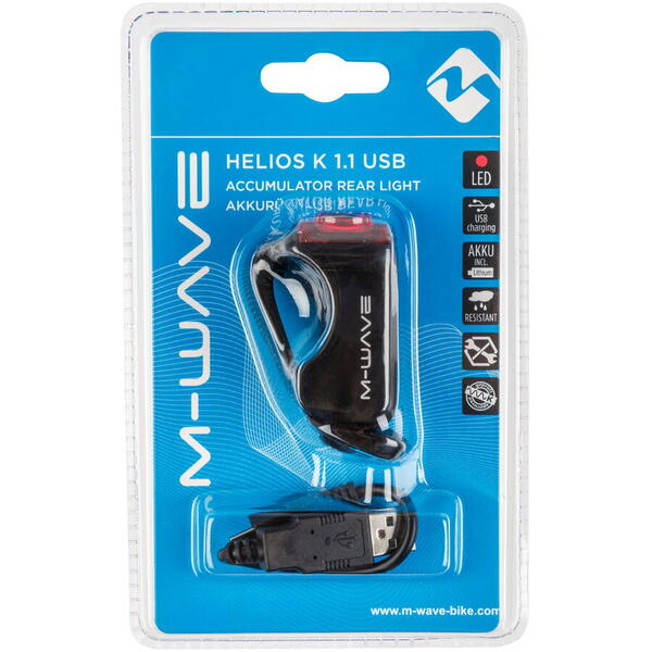 Stop Spate cu Acumulator M-WAVE ”HELIOS K 1.1 USB”