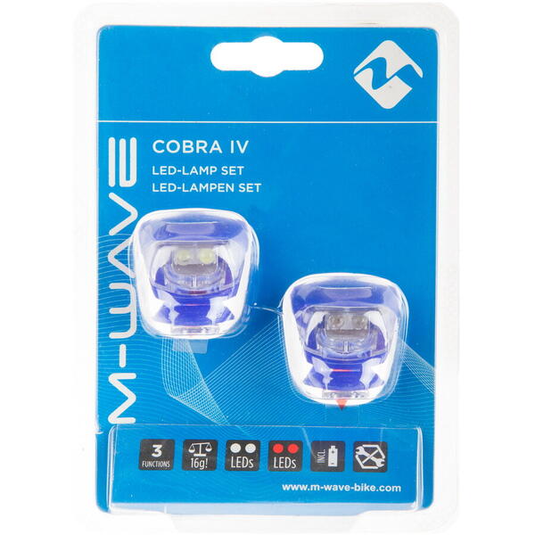 Set Flash cu Baterii M-WAVE  COBRA IV - Albastru