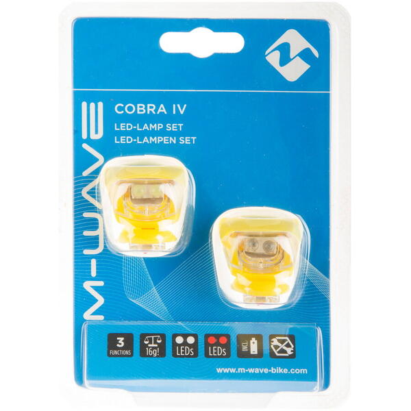 Set Flash cu Baterii M-WAVE COBRA IV -Galben
